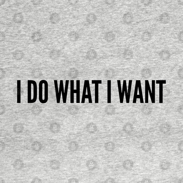 Funny - I Do What I Want - Funny joke Statement Humor Slogan by sillyslogans